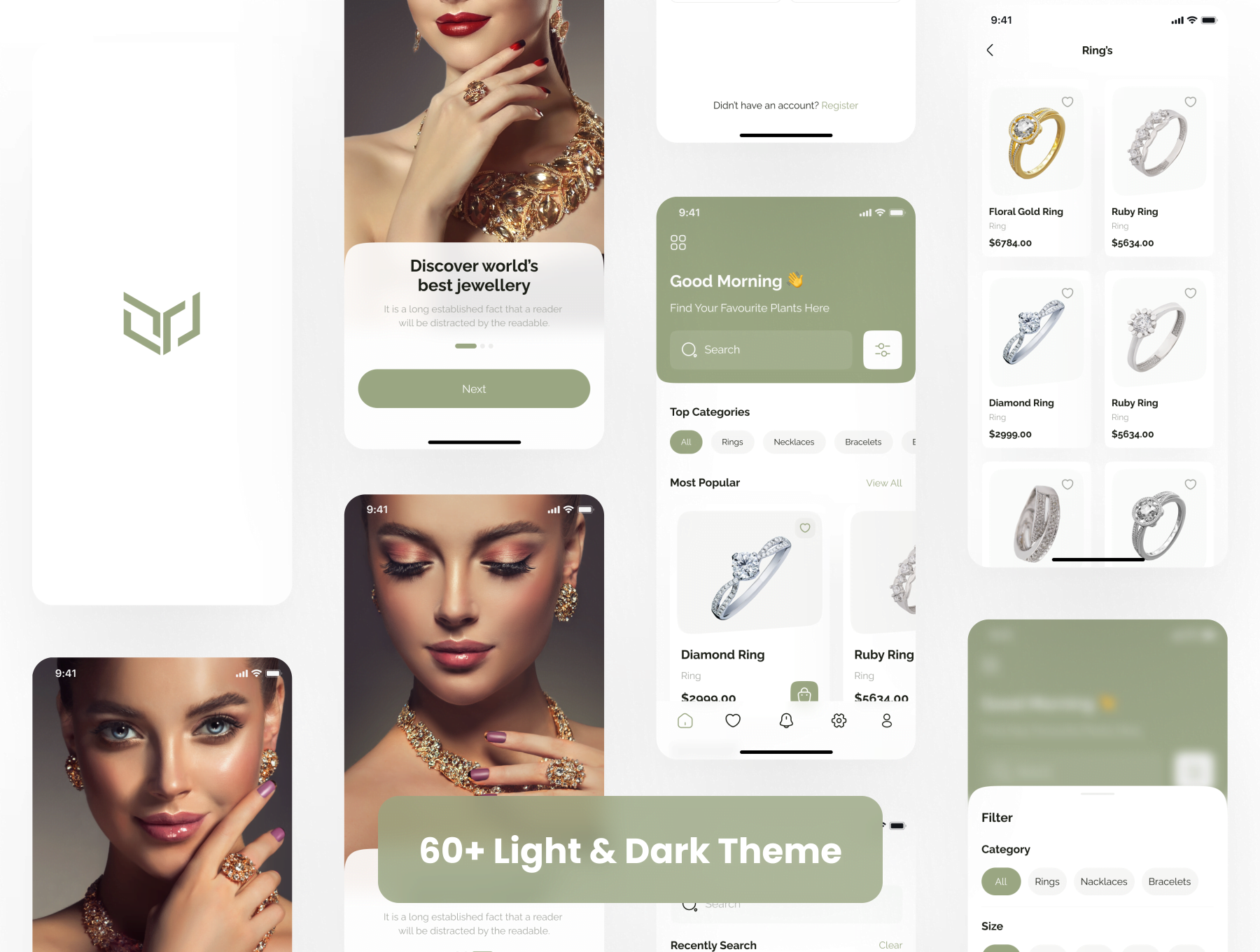 珠宝店应用UI工具包 Jewellery Shop App UI Kit figma格式-UI/UX-到位啦UI